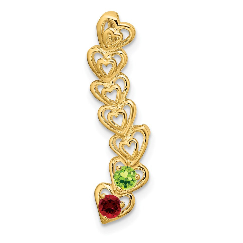 14k 2 Genuine Stone Family Pendant