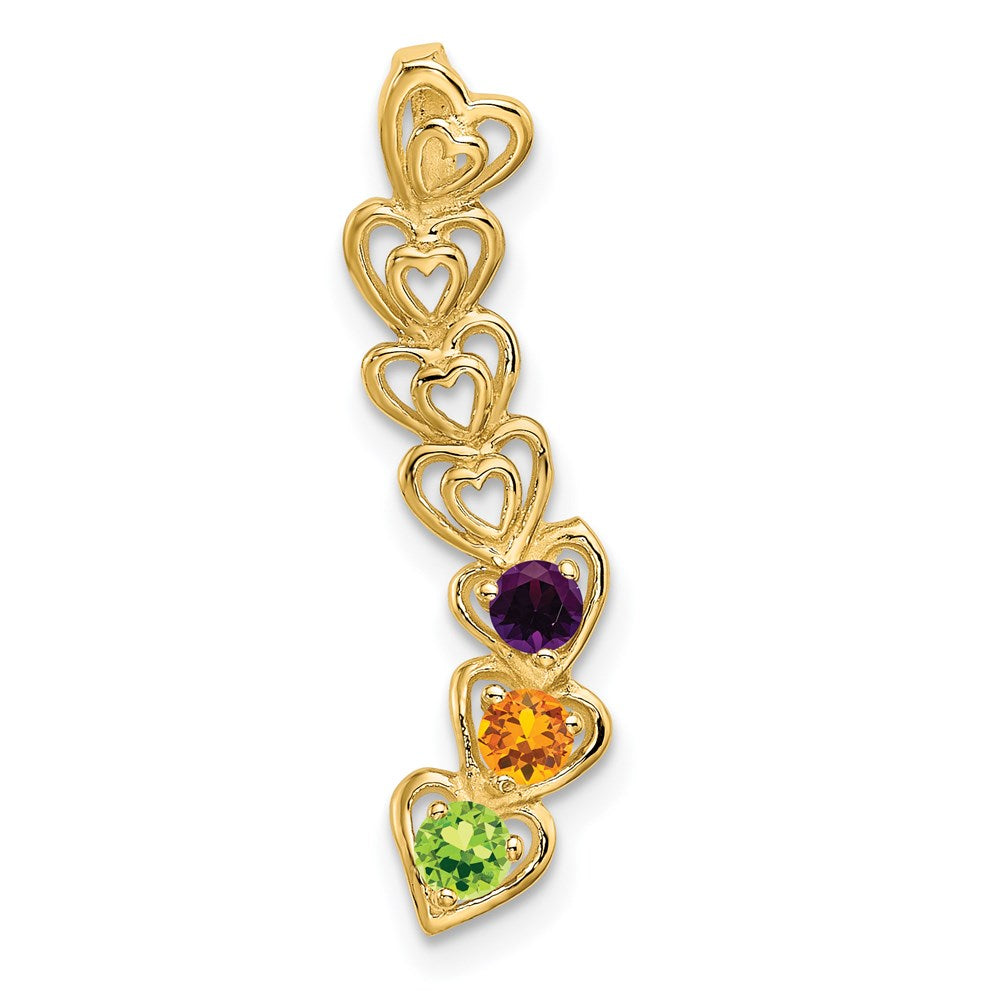 14k 3 Synthetic Stone Family Pendant