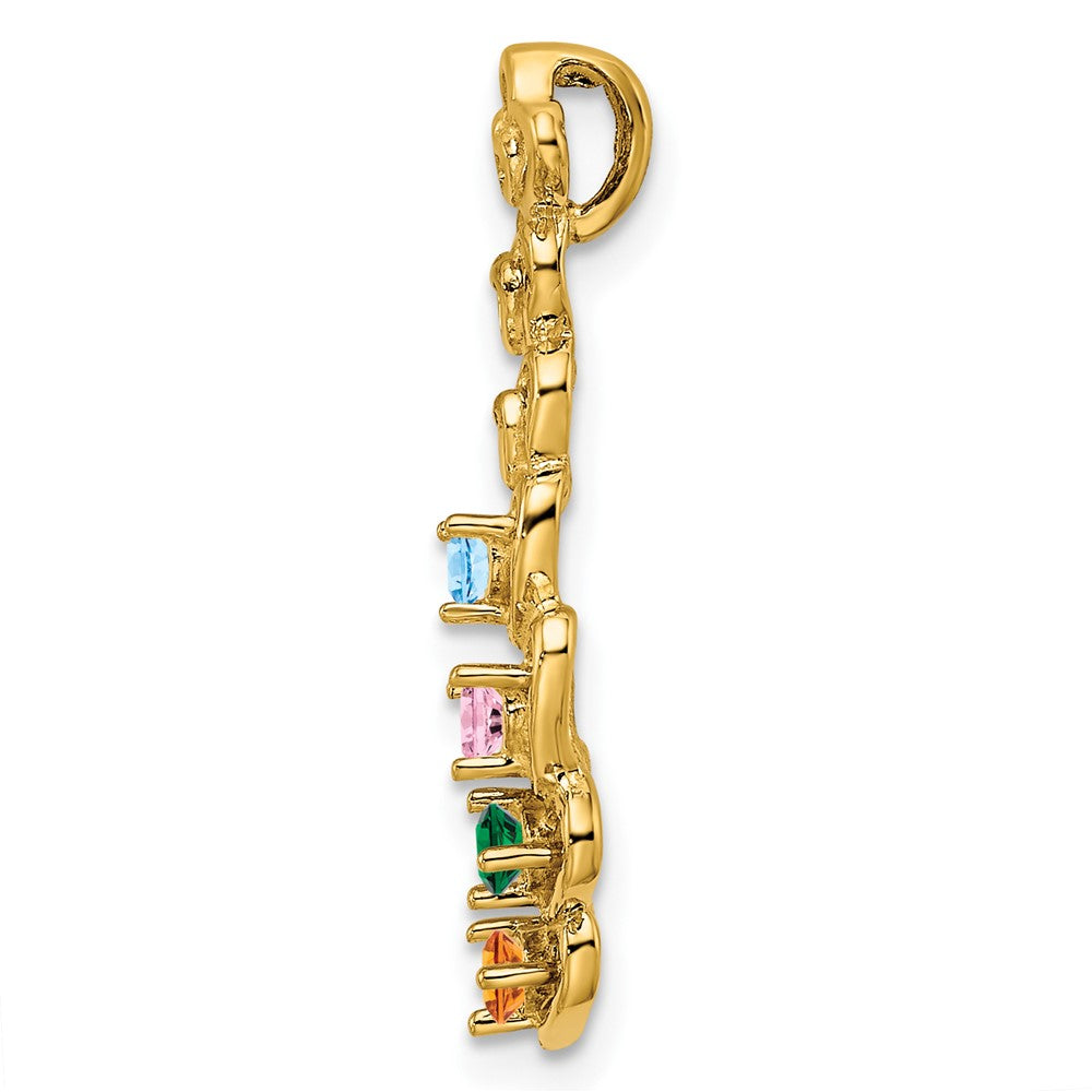 14k 4 Genuine Stone Family Pendant