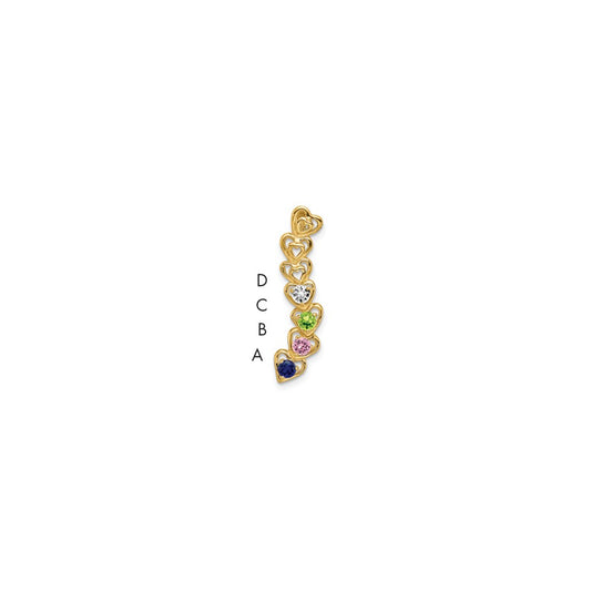 14k 4 Genuine Stone Family Pendant