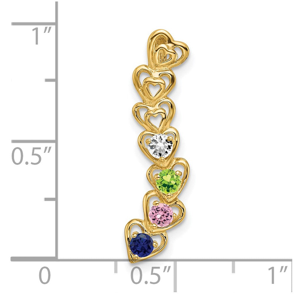 14k 4 Genuine Stone Family Pendant