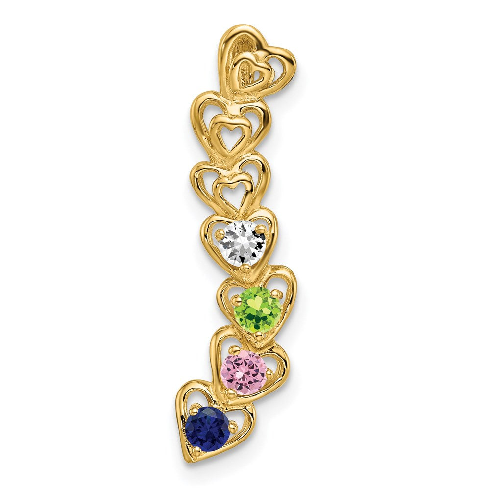 14ky 4 Synthetic Stone Family Pendant