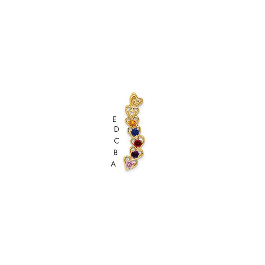 14k 5 Synthetic Stone Family Pendant