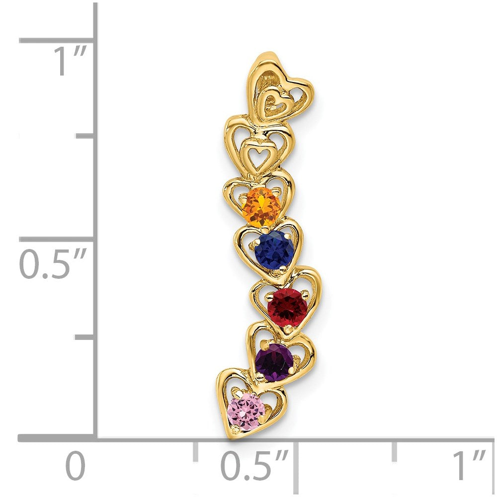 14k 5 Genuine Stone Family Pendant