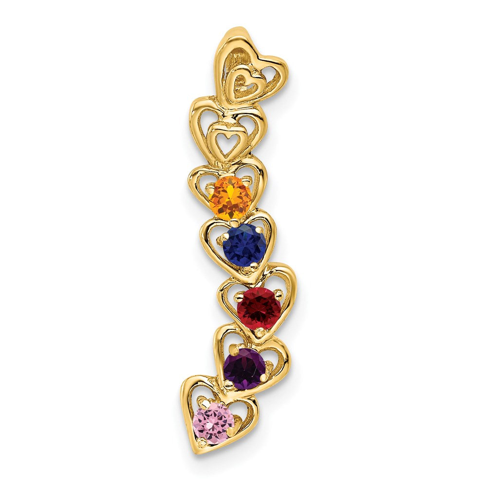 14k 5 Genuine Stone Family Pendant
