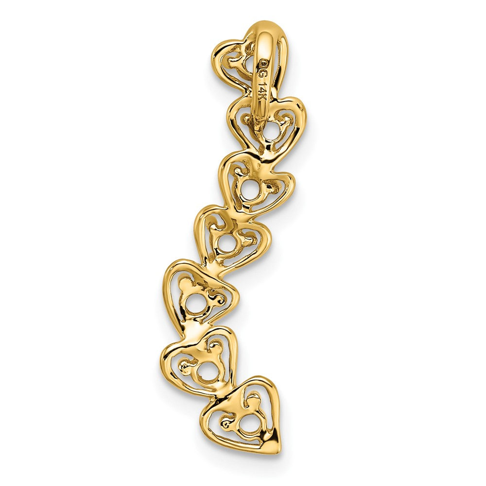 14k 7 Genuine Stone Family Pendant