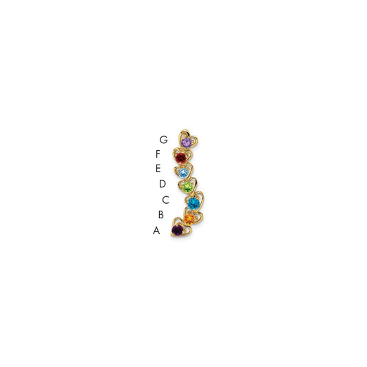 14k 7 Genuine Stone Family Pendant