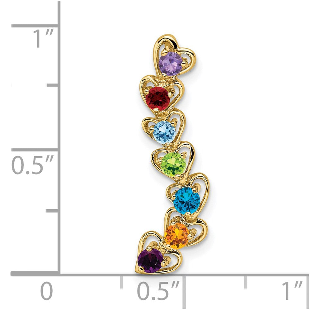 14k 7 Synthetic Stone Family Pendant