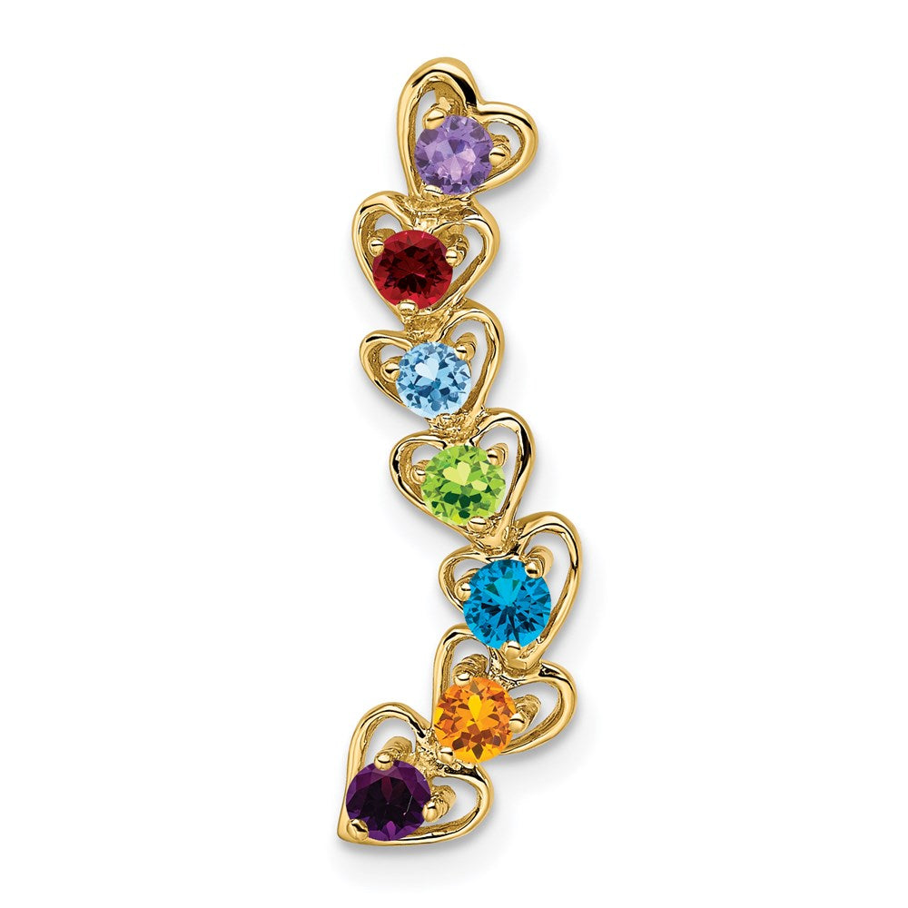 14k 7 Synthetic Stone Family Pendant