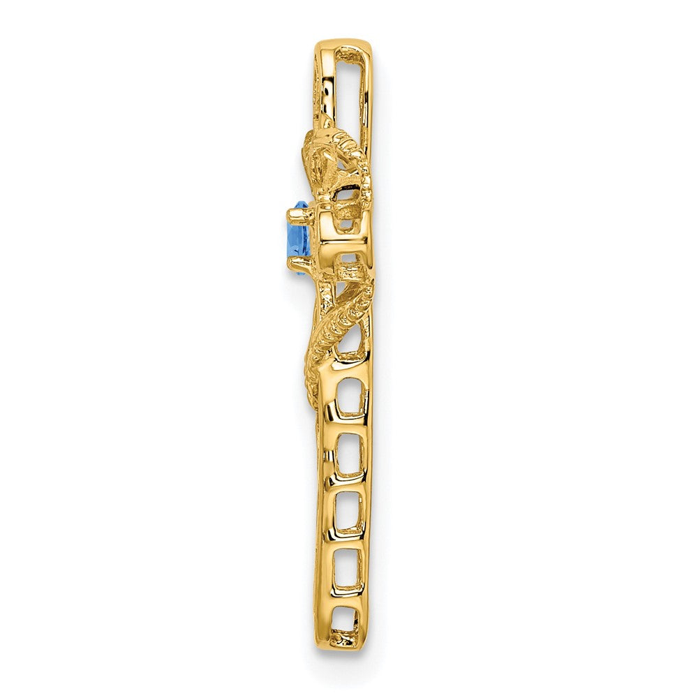 14k Genuine 1 Stone Mother's Cross Pendant