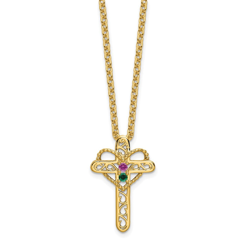 14k Synthetic Diamond Family Jewelry Pendant