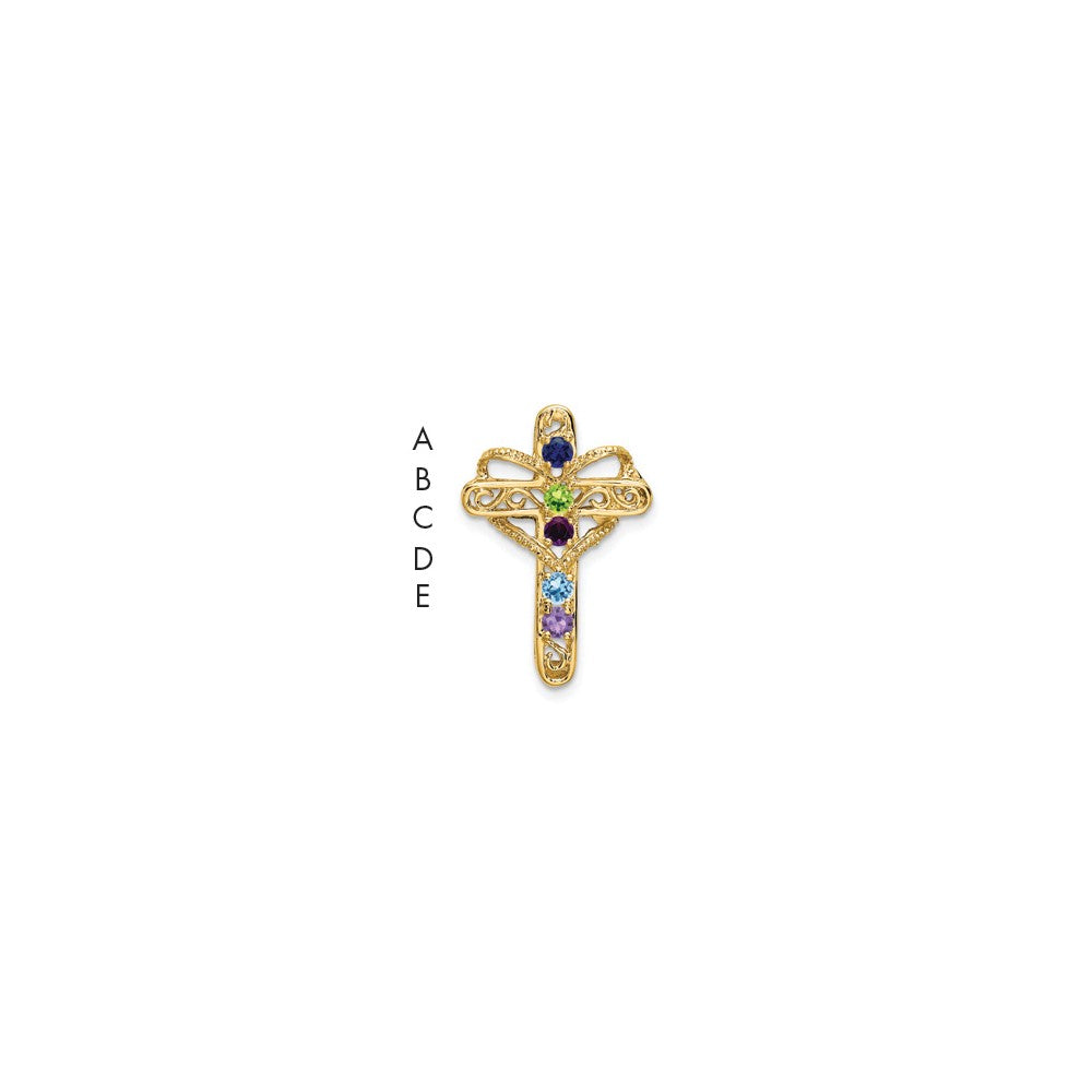 14k Synthetic Diamond Family Jewelry Pendant