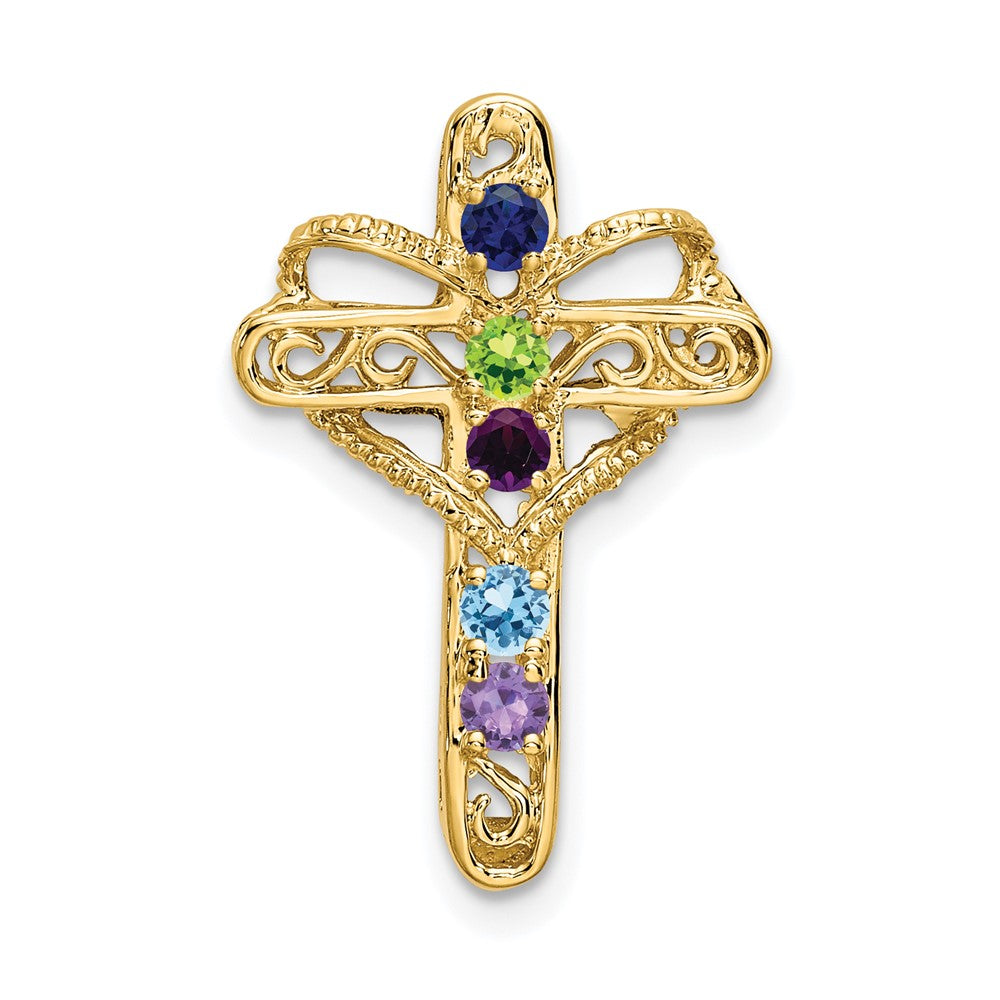 14k Synthetic Diamond Family Jewelry Pendant