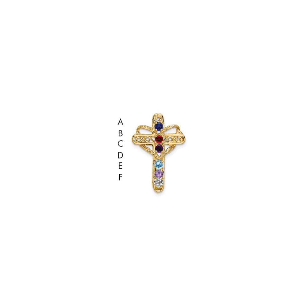 14k Synthetic Diamond family jewelry pendant