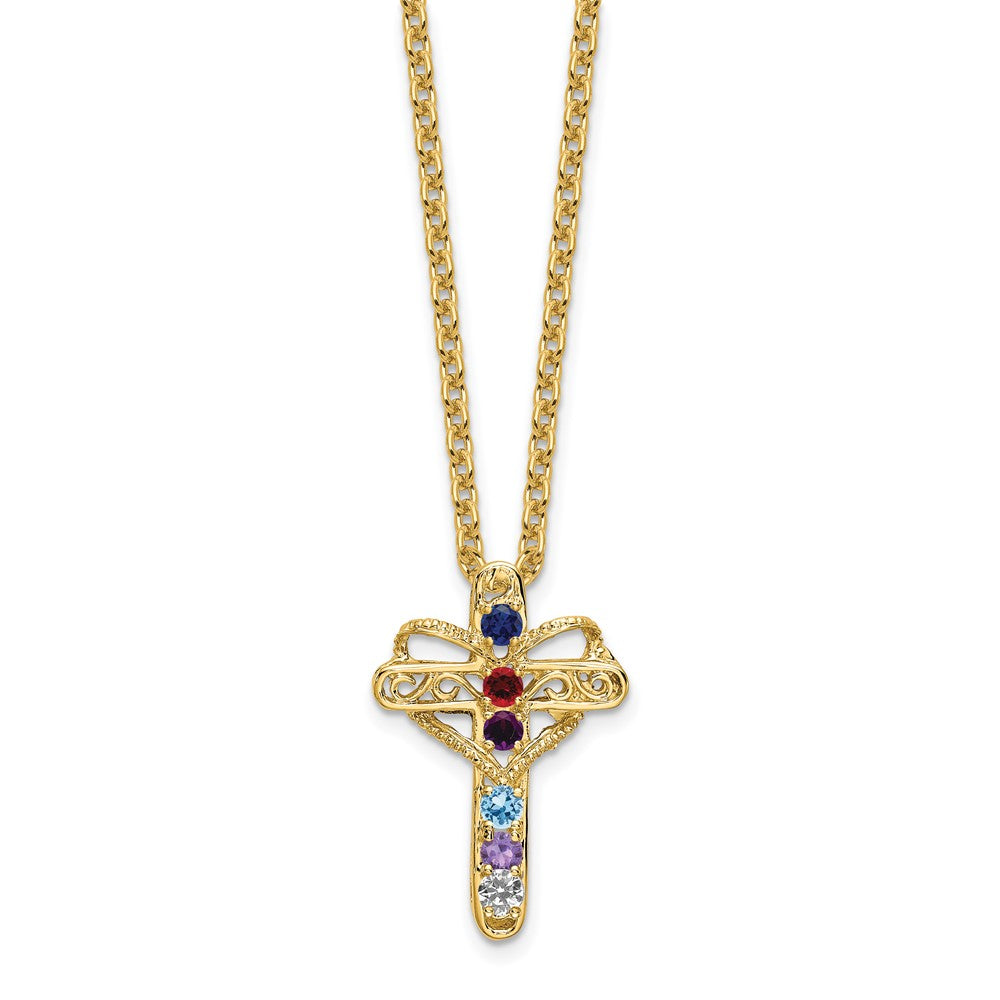 14k Synthetic Diamond family jewelry pendant