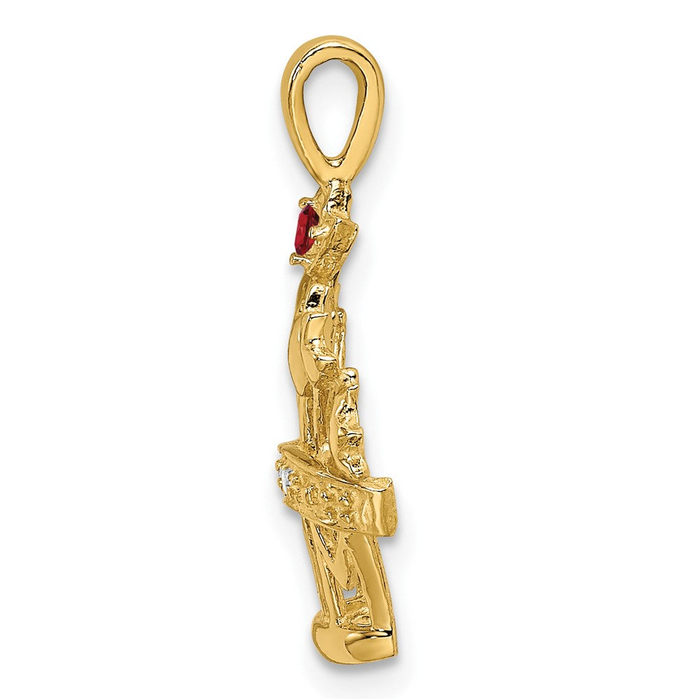 14k Genuine AAA Diamond Mother's Pendant