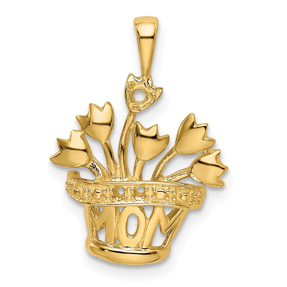 14k Genuine AAA Diamond Mother's Pendant