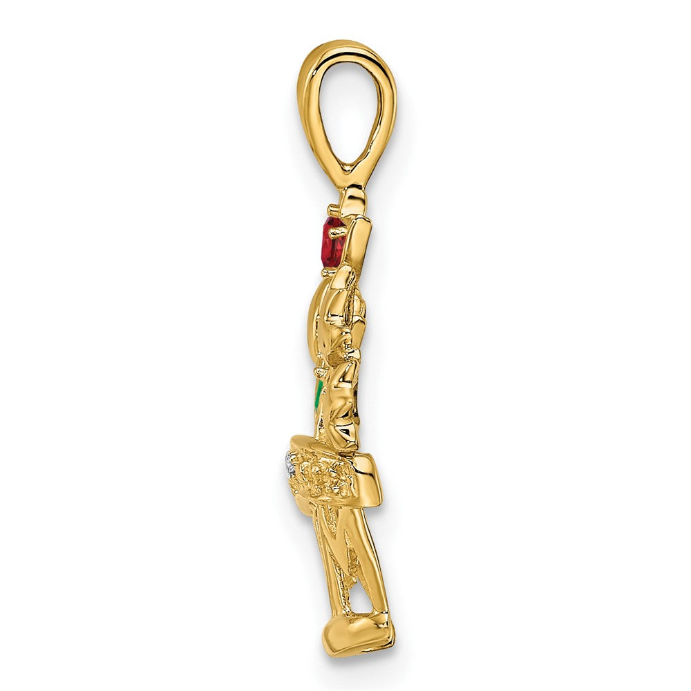 14k Genuine A Diamond Mother's Pendant