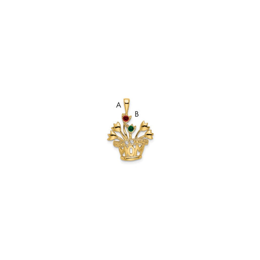 14k 2mm Synthetic A Diamond Family Jewelry Pendant