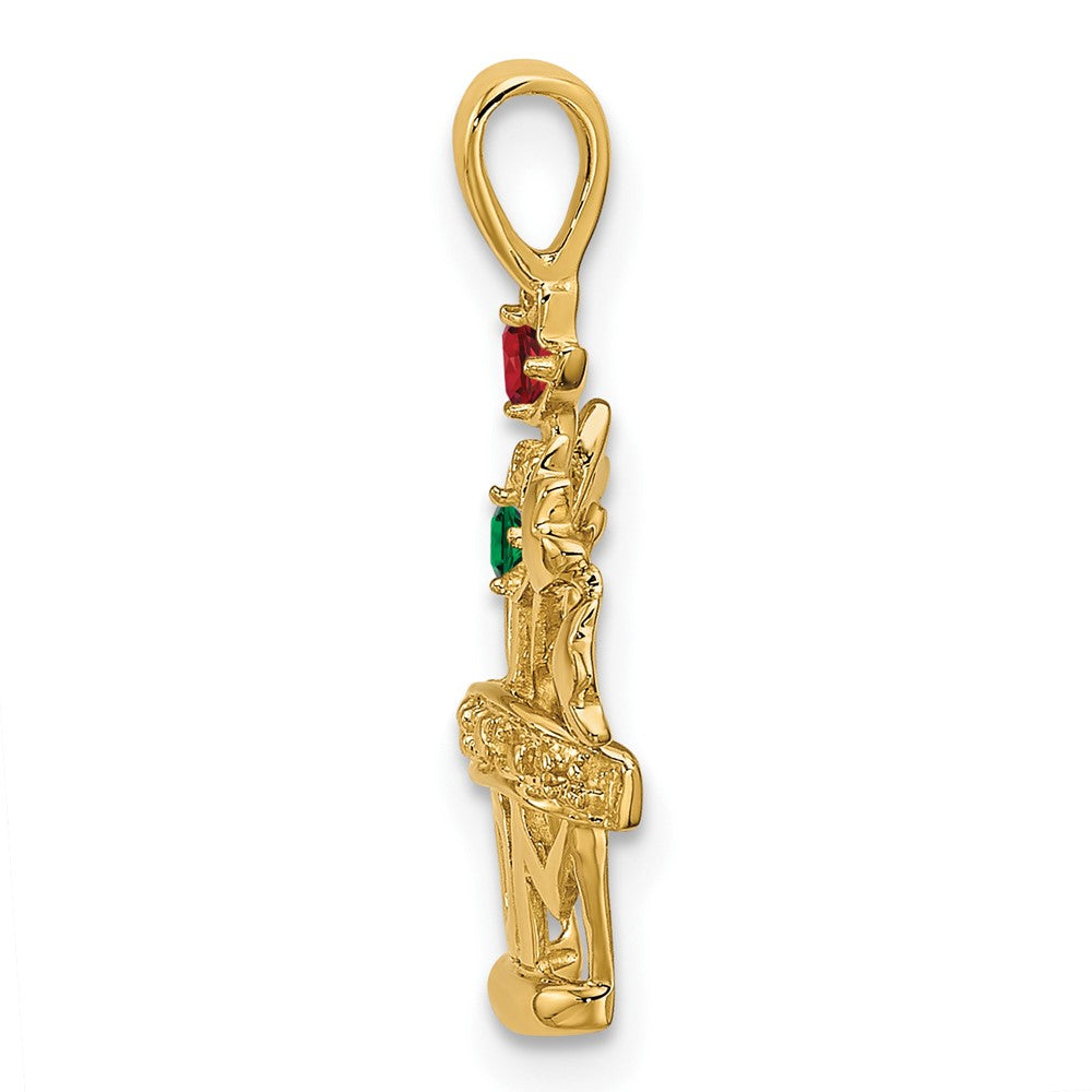 14k 2mm Synthetic AAA Diamond Family Jewelry Pendant