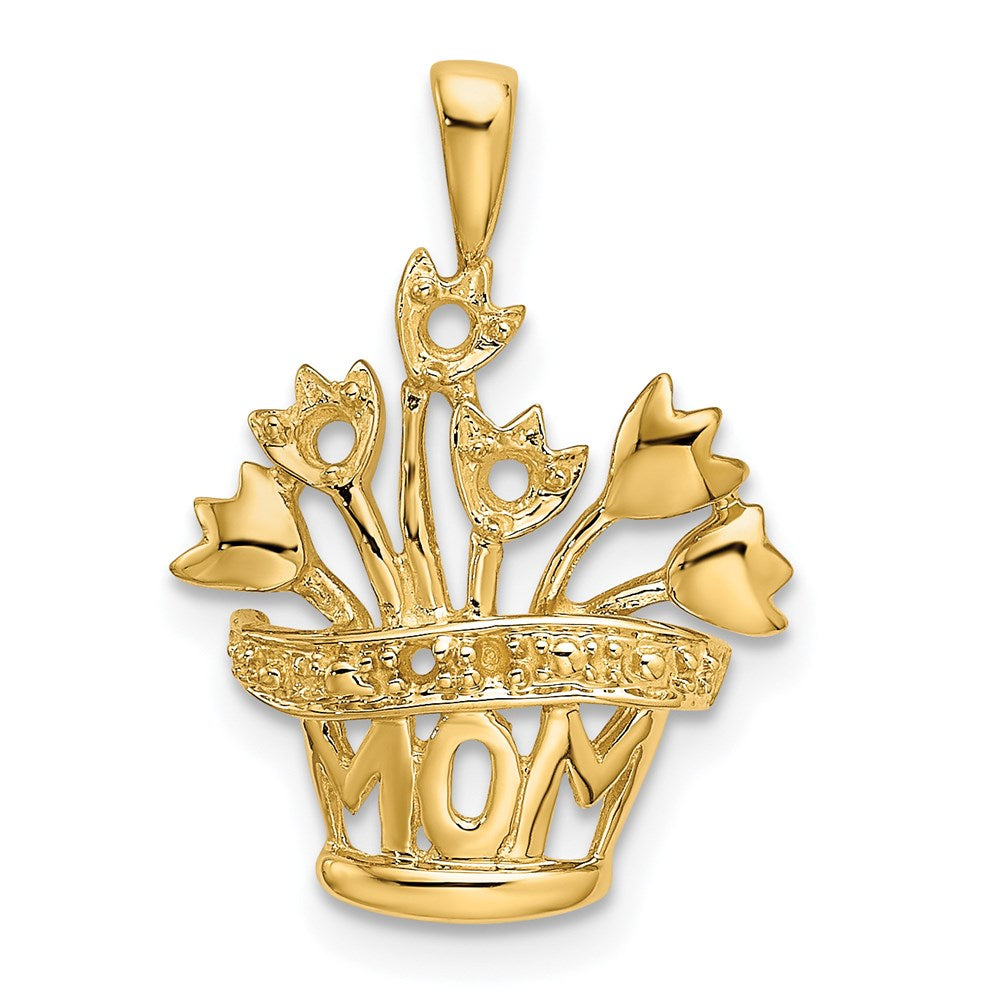 14k Genuine A Diamond Mother's Pendant