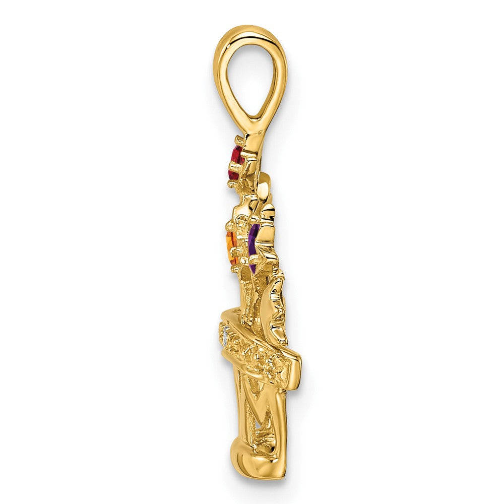 14k Genuine AA Diamond Mother's Pendant