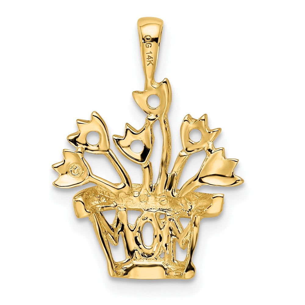 14k Genuine A Diamond Mother's Pendant