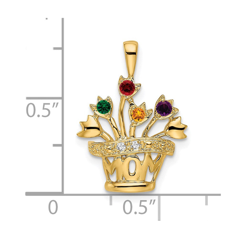 14k Genuine VS Diamond Mother's Pendant