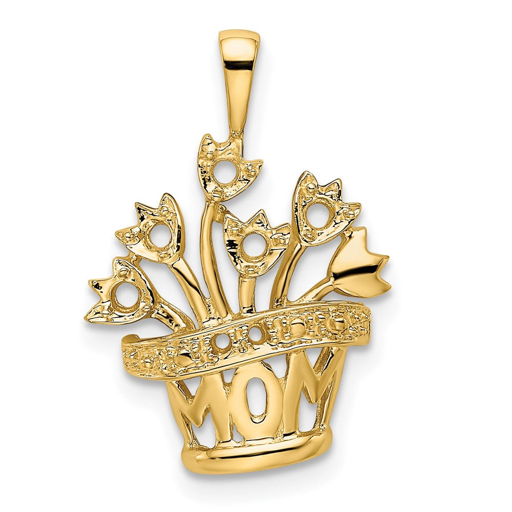 14k Genuine AAA Diamond Mother's Pendant