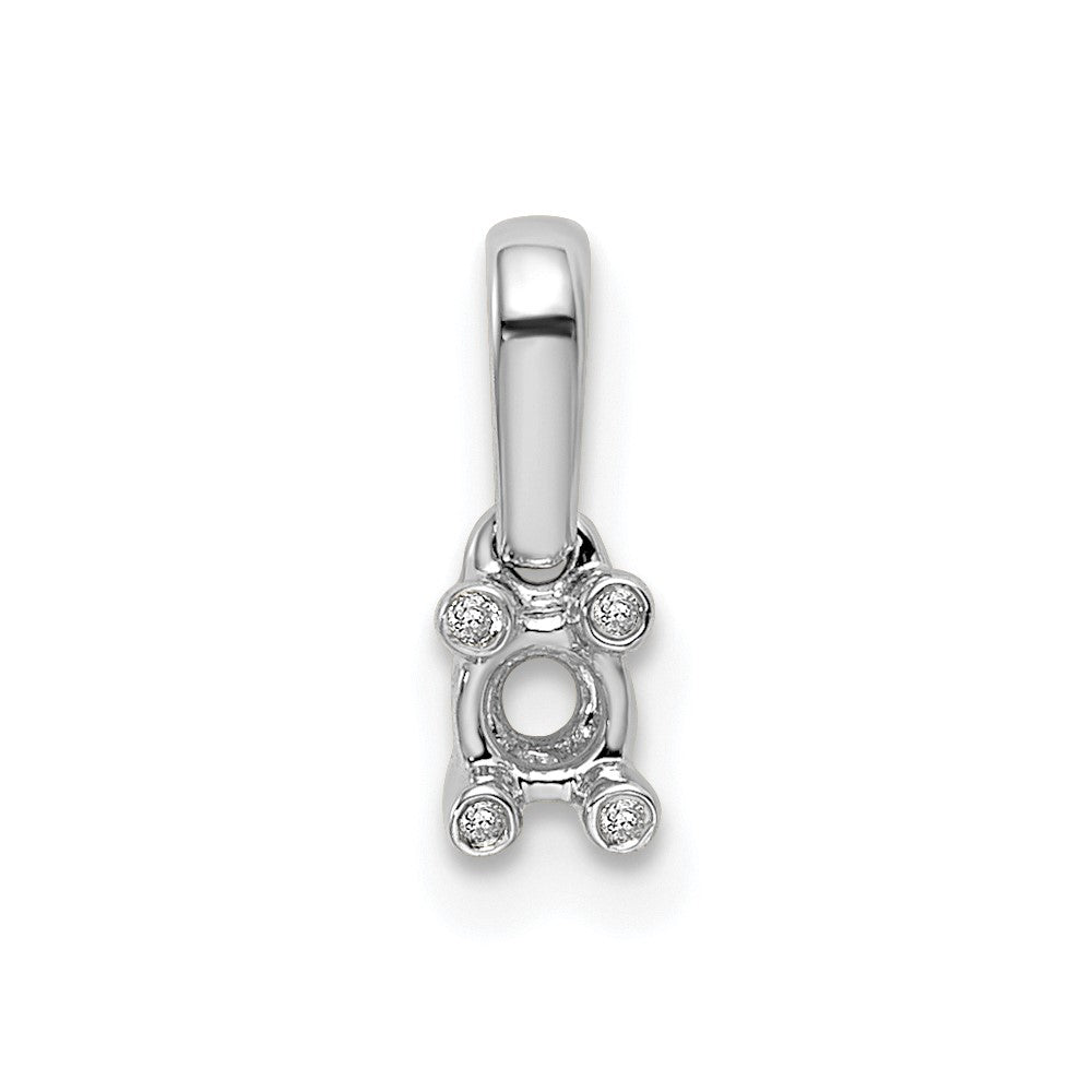 14K White Gold Family Jewelry Genuine Stone & Diamond Set Pendant
