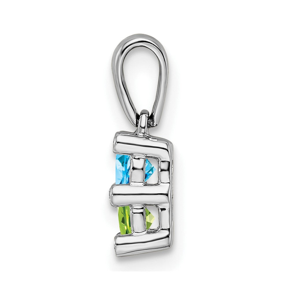 14K White Gold Family Jewelry Diamond Semi-Set Pendant