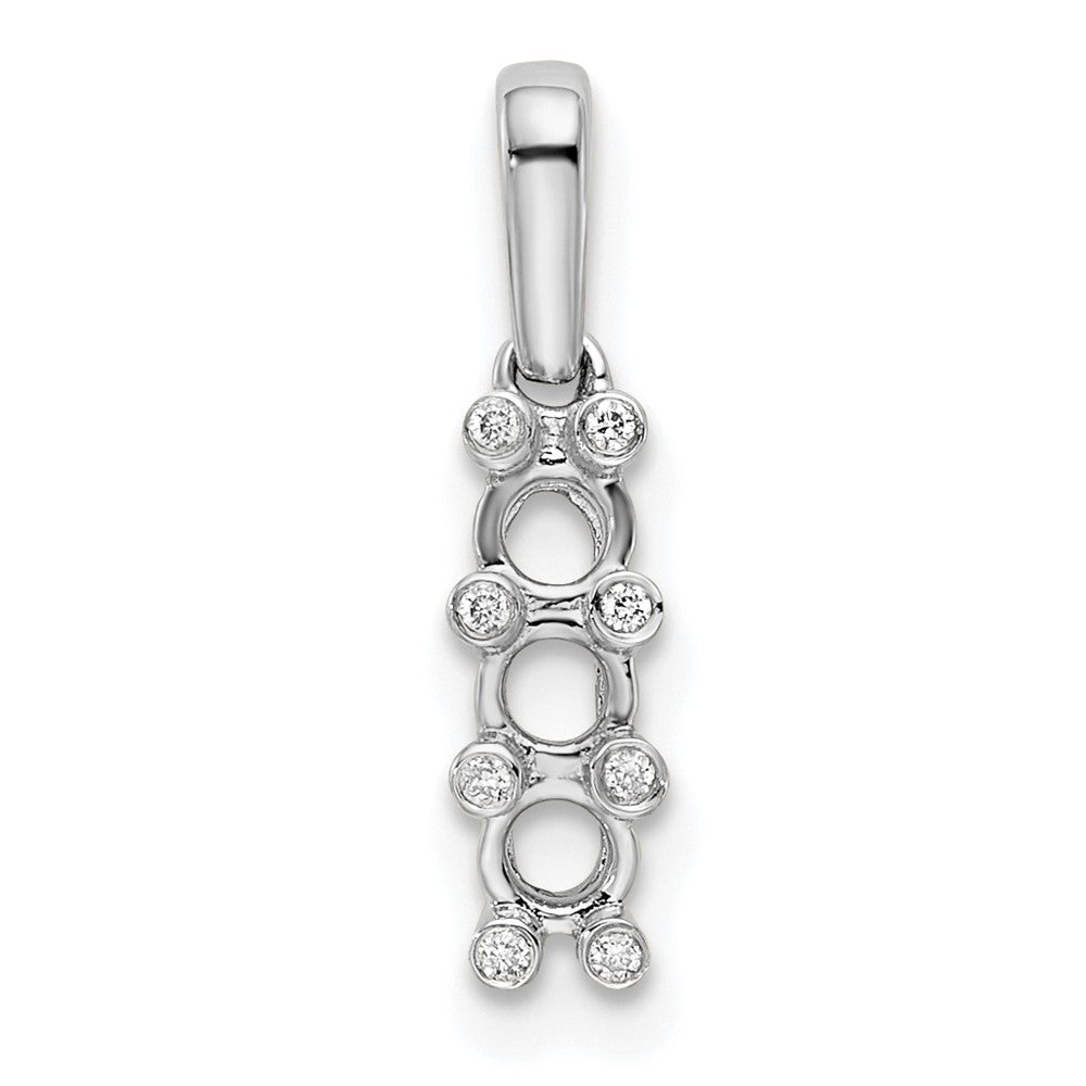 14K White Gold Family Jewelry Synthetic Stone & Diamond Set Pendant