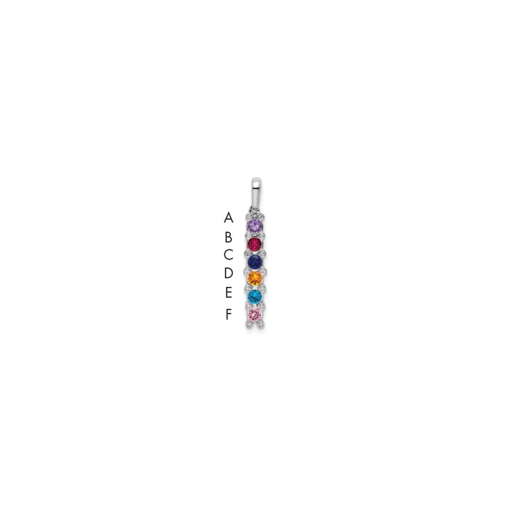 14K White Gold Family Jewelry Genuine Stone & Diamond Set Pendant