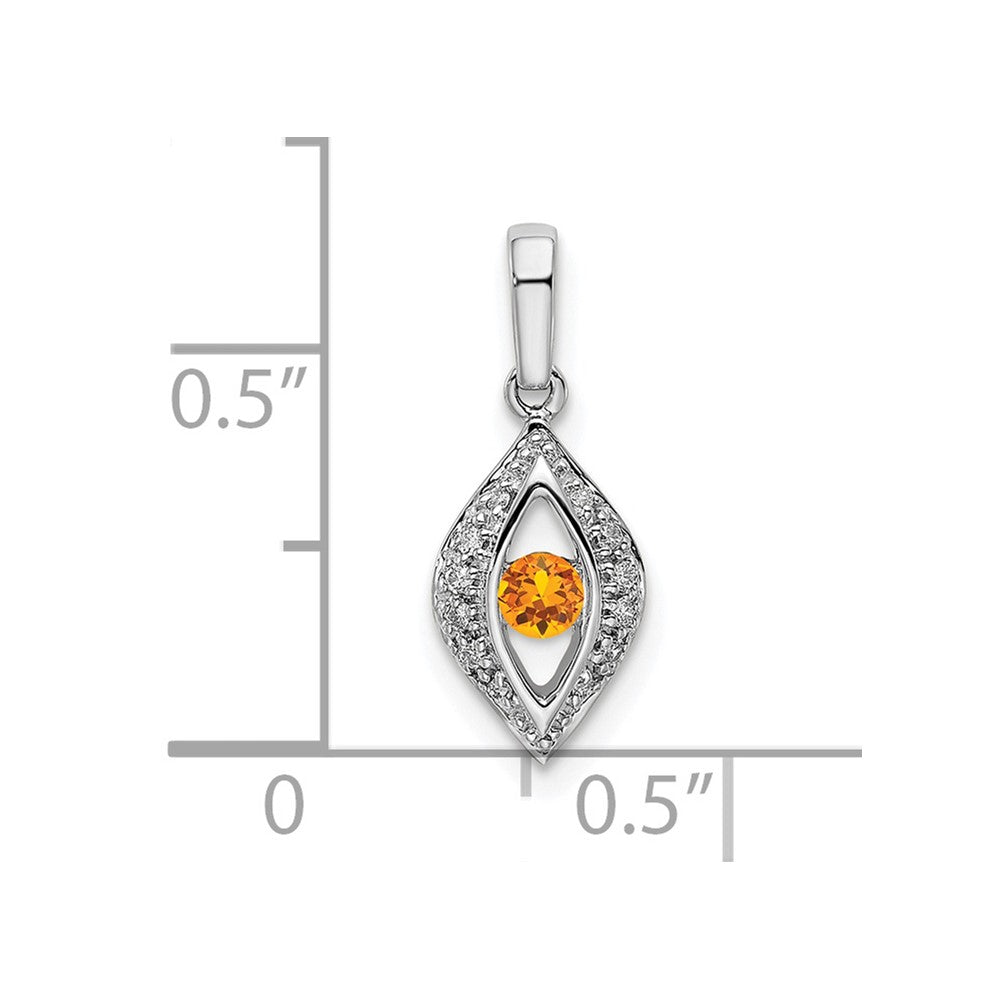 14K White Gold Family Jewelry Synthetic Stone & Diamond Set Pendant