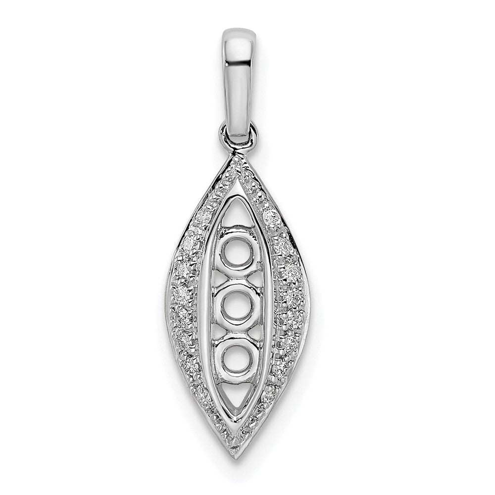 14K White Gold Family Jewelry Genuine Stone & Diamond Set Pendant