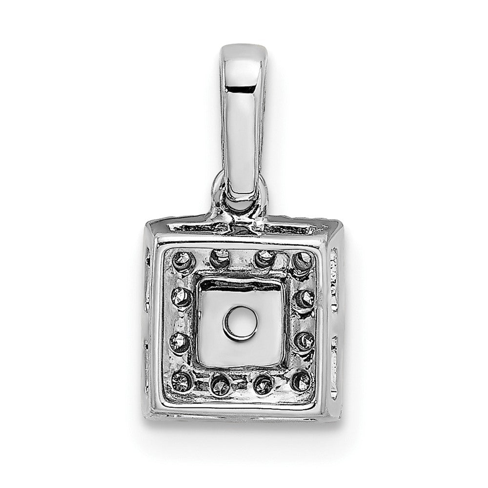 14K White Gold Family Jewelry Genuine Stone & Diamond Set Pendant