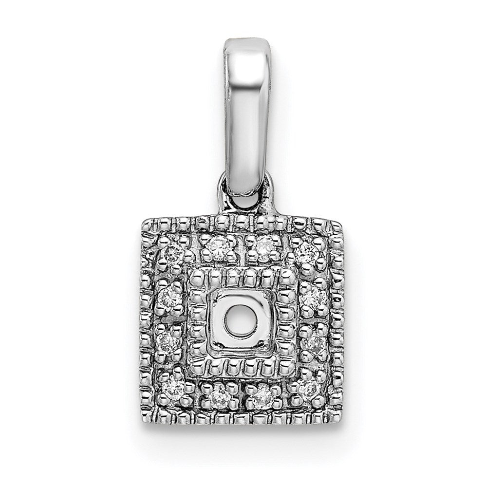 14K White Gold Family Jewelry Synthetic Stone & Diamond Set Pendant