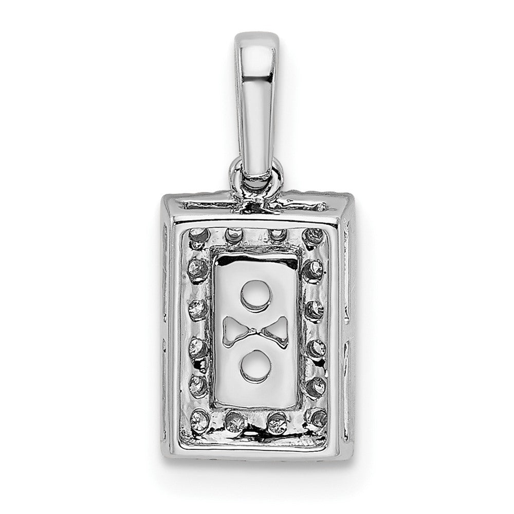 14K White Gold Family Jewelry Genuine Stone & Diamond Set Pendant