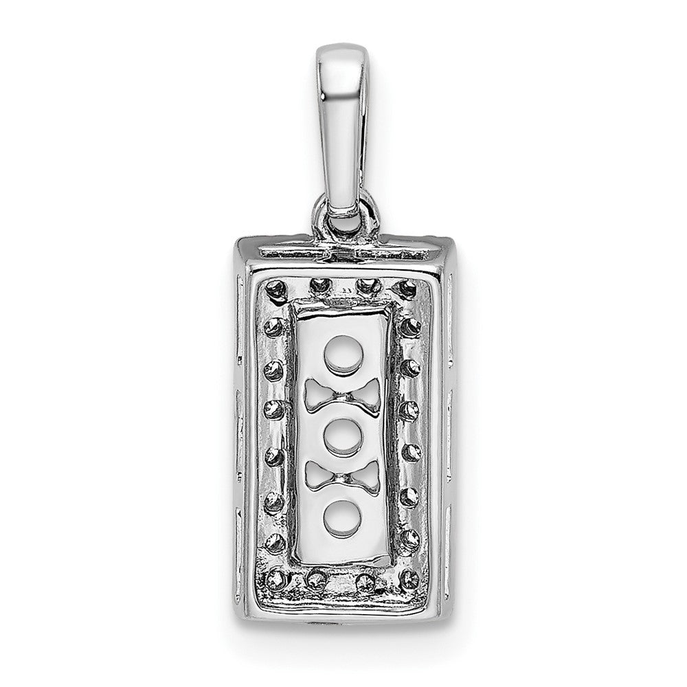 14K White Gold Family Jewelry Genuine Stone & Diamond Set Pendant