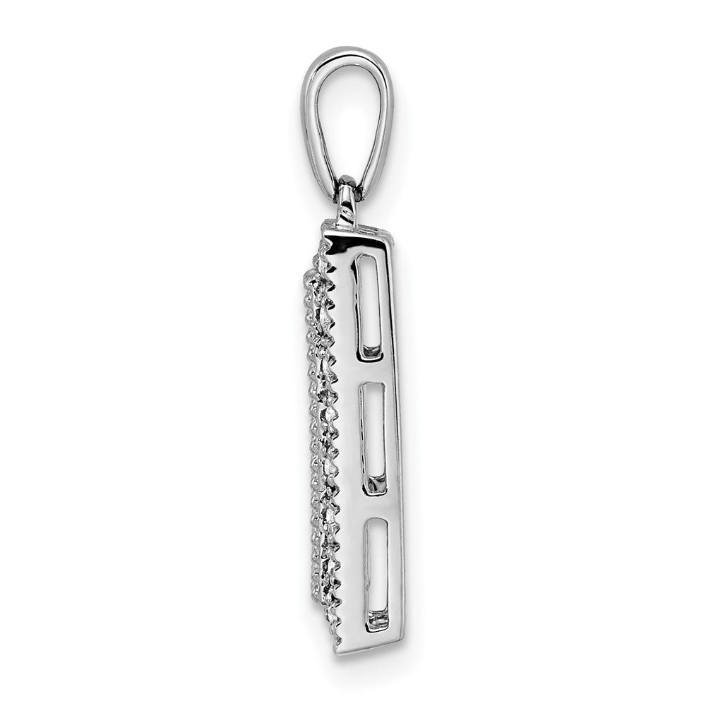 14K White Gold Family Jewelry Genuine Stone & Diamond Set Pendant