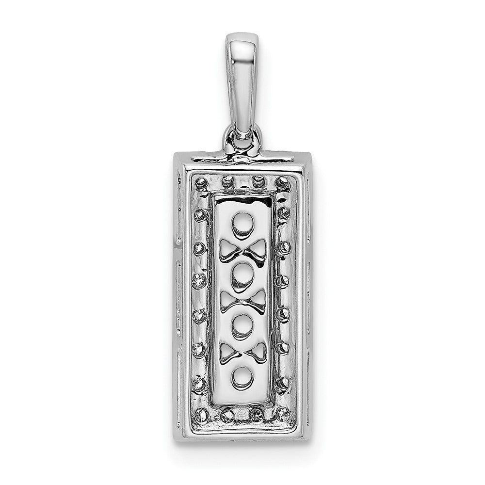 14K White Gold Family Jewelry Synthetic Stone & Diamond Set Pendant