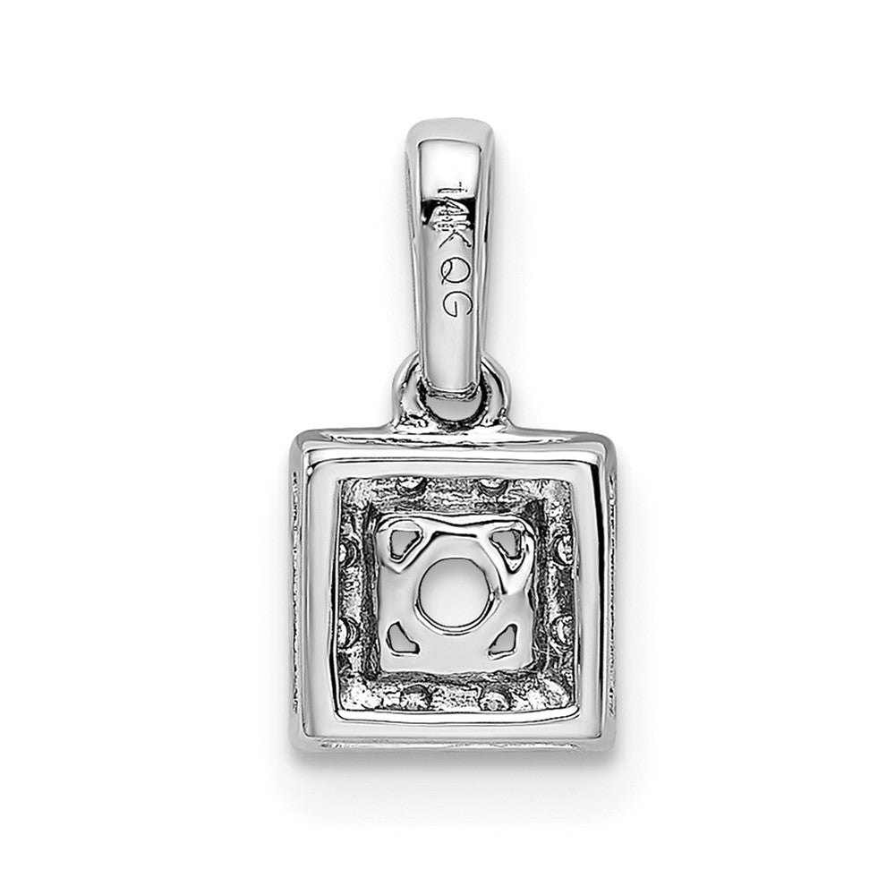 14K White Gold Family Jewelry Genuine Stone & Diamond Set Pendant