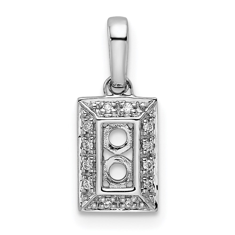 14K White Gold Family Jewelry Genuine Stone & Diamond Set Pendant