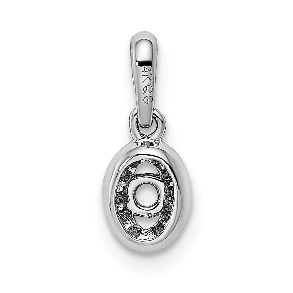 14K White Gold Family Jewelry Genuine Stone & Diamond Set Pendant
