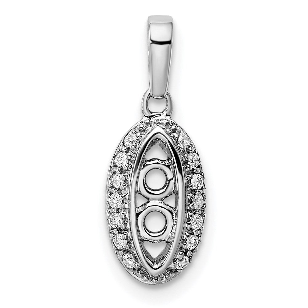 14K White Gold Family Jewelry Synthetic Stone & Diamond Set Pendant