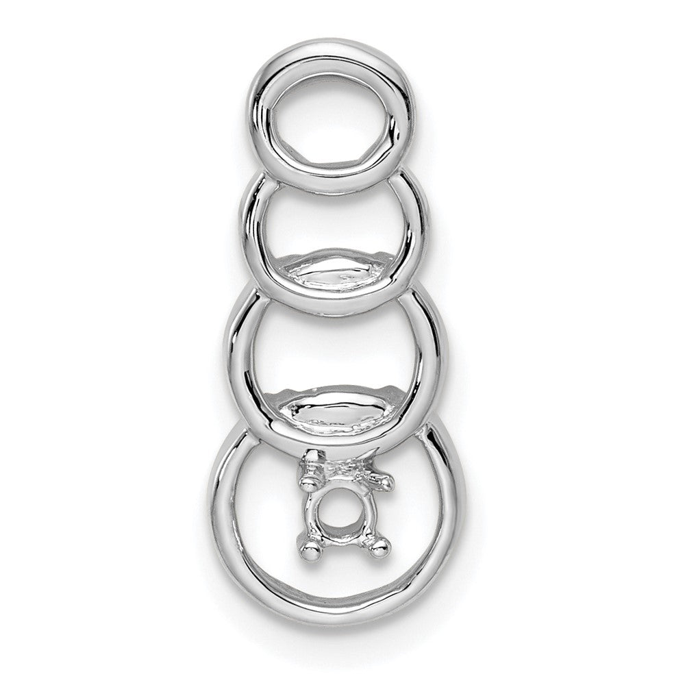 14k White Gold 1 Genuine Stone Family Pendant