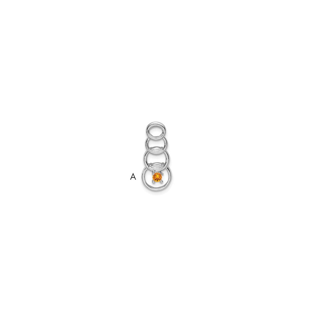 14k White Gold 1 Genuine Stone Family Pendant