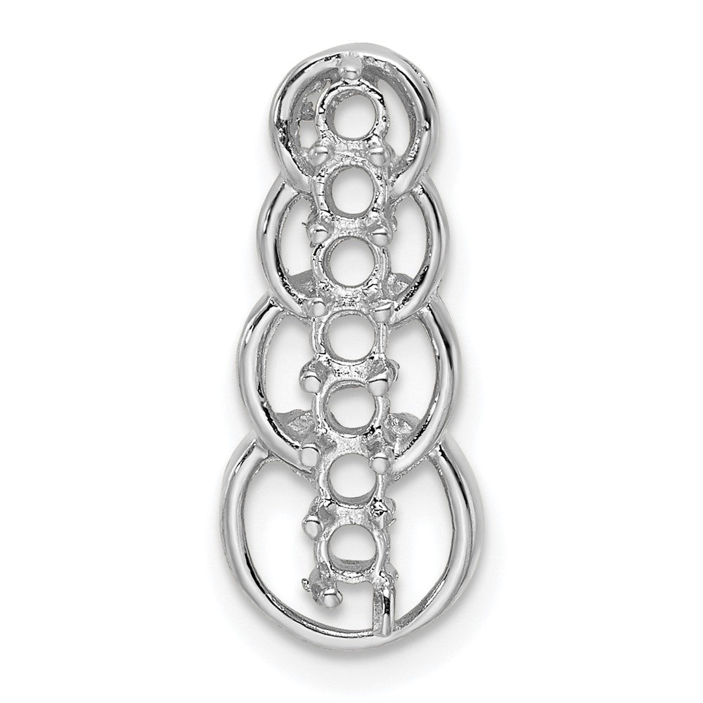 14k White Gold 7 Synthetic Stone Family Pendant