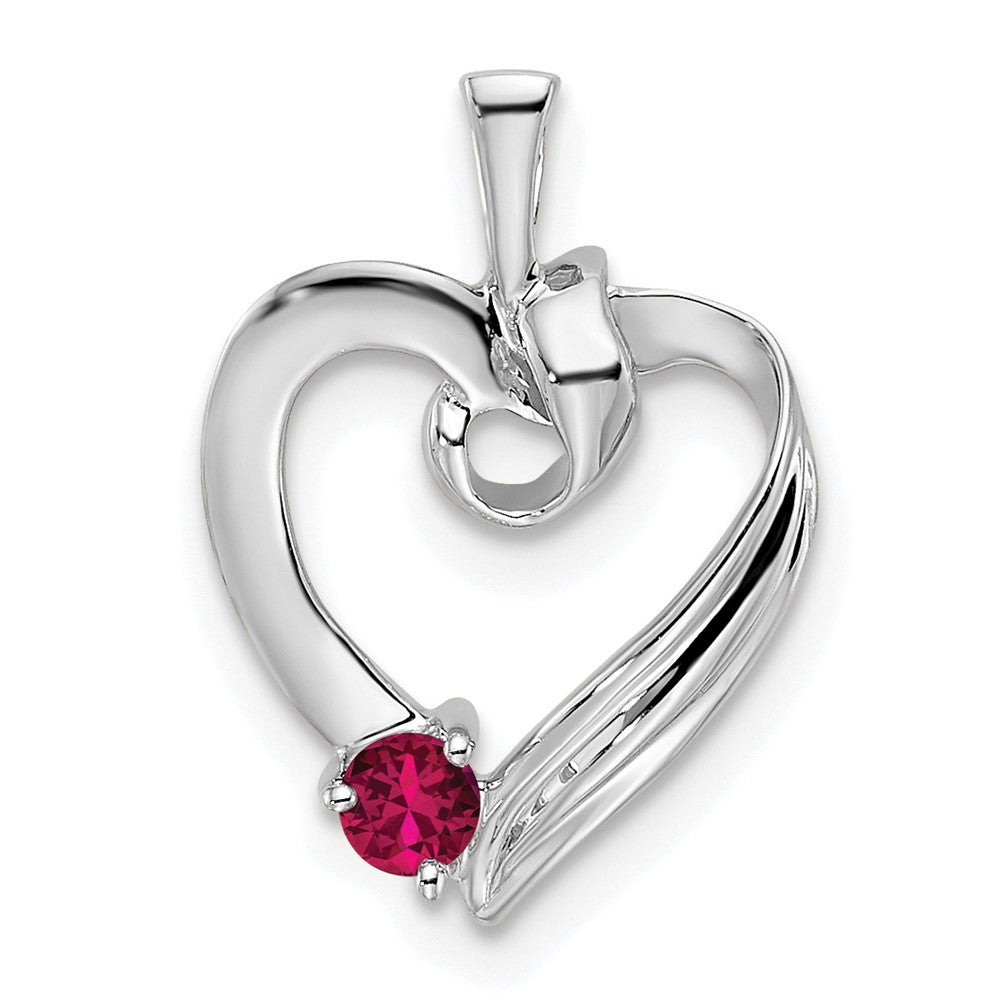 14k White Gold 1 Genuine Stone Family Pendant