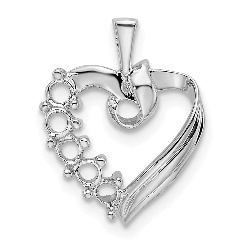 14k White Gold 5 Synthetic Stone Family Pendant